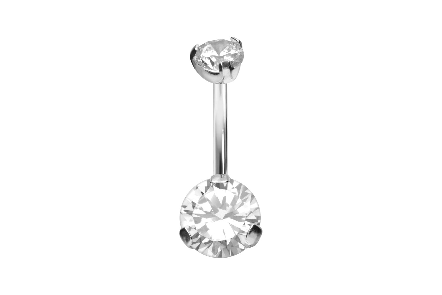 Titan Bananabell Piercing mit Innengewinde RUNDER KRISTALL